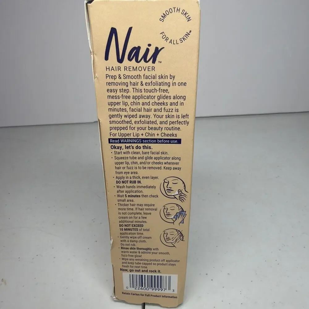 Nair Prep & Smooth Facial Hair Remover Watermelon Hyaluronic Acid NEW